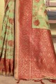 Green Cotton Saree with Weaving