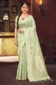 Saree with Sea green Weaving Silk