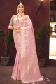 Saree in Pink Weaving Silk