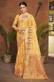 Yellow Weaving Saree in Silk