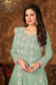 Green Net Embroidered Palazzo Suit with Dupatta