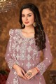 Embroidered Net Palazzo Suit in Onion