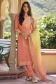 Silk Salwar Kameez in Pink with Digital print