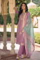 Digital print Silk Salwar Kameez in Purple
