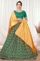 Viscose Wedding Lehenga Choli with Weaving in Green