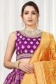 Purple Weaving Viscose Wedding Lehenga Choli