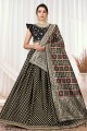 Weaving Viscose Black Wedding Lehenga Choli with Dupatta