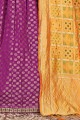 Purple Wedding Lehenga Choli in Viscose with Weaving