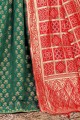 Viscose Green Wedding Lehenga Choli in Weaving
