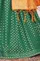 Wedding Lehenga Choli in Green Viscose with Weaving