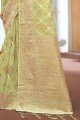 Green Weaving Saree in Organza