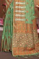 Saree in Weaving Green Silk