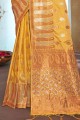 Silk Yellow Saree in Weaving