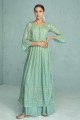 Embroidered Lehenga Suit in Sea green Georgette