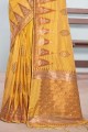 Organza Saree with Weaving in Yellow