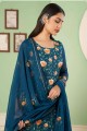 Blue  Georgette Pakistani Suit with Embroidered