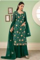Georgette Embroidered Green Pakistani Suit with Dupatta