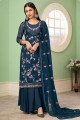Pakistani Suit Blue in Embroidered Georgette