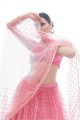 Soft net Printed Baby pink Party Lehenga Choli with Dupatta