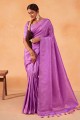 Purple Silk Saree in Weaving