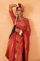 Silk Saree in Weaving Maroon