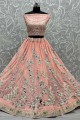 Cotton Party Lehenga Choli with Stone with moti in Pink