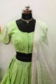 Georgette Party Lehenga Choli with Embroidered in Green