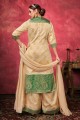Weaving Art silk Pakistani Suit in Beige