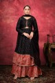 Black Art silk Weaving Pakistani Suit with Dupatta