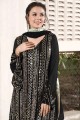Embroidered Faux georgette Pakistani Suit in Black with Dupatta