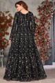 Embroidered Soft net Anarkali Suit in Black