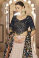 Navy blue Party Lehenga Choli with Printed Georgette