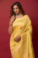 Silk Saree in Weaving Yellow with Blouse