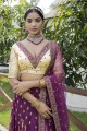 Purple Party Lehenga Choli in Net with Stone with moti
