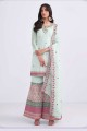 Georgette Palazzo Suit in Sky blue with Embroidered