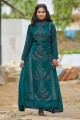 Chikankari Faux georgette Rama Gown Dress with Dupatta