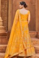 Lehenga Choli in Mustard Soft net with Embroidered