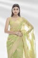 Organza Saree with Weaving in Green