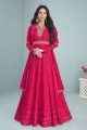 Pink Embroidered Faux georgette Anarkali Suit