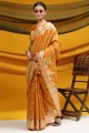 Weaving Tussar silk Saree in Yellow