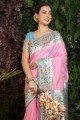 Zari,weaving Banarasi silk Saree in Baby pink with Blouse
