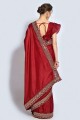 Maroon Party Wear Saree in Silk with Zari,embroidered