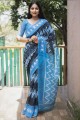 Black Saree with Digital print Cotton