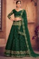 Embroidered Net Wedding Lehenga Choli in Green