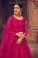 Pink Wedding Lehenga Choli in Embroidered Net