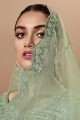 Mint green Net Embroidered Pakistani Suit with Dupatta