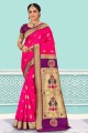 Silk Weaving Magenta Saree with Blouse