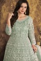 Embroidered Net Green Anarkali suit with Dupatta
