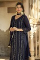 Faux georgette Blue Eid Salwar Kameez in Embroidered