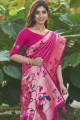 Banarasi silk Weaving Banarasi Saree Pink with Blouse